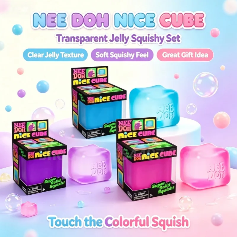 Premium Needoh Nice Cube Sensory Gadgets,Thick Gel Ice Cube Toy Stress Calming Sensory Squish Toy Squishy Gifts For Birthdays