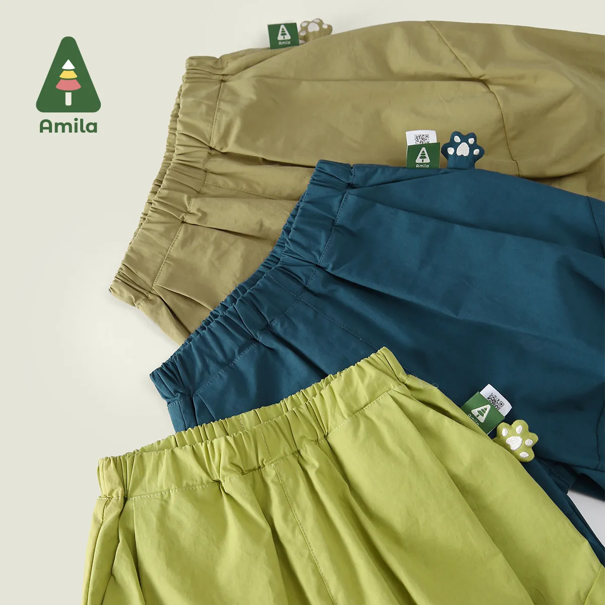 Amila 2024 Summer New Boys Girls Bottom Solid Color Five-point Shorts High Quality Multiple Pants 0-6Y