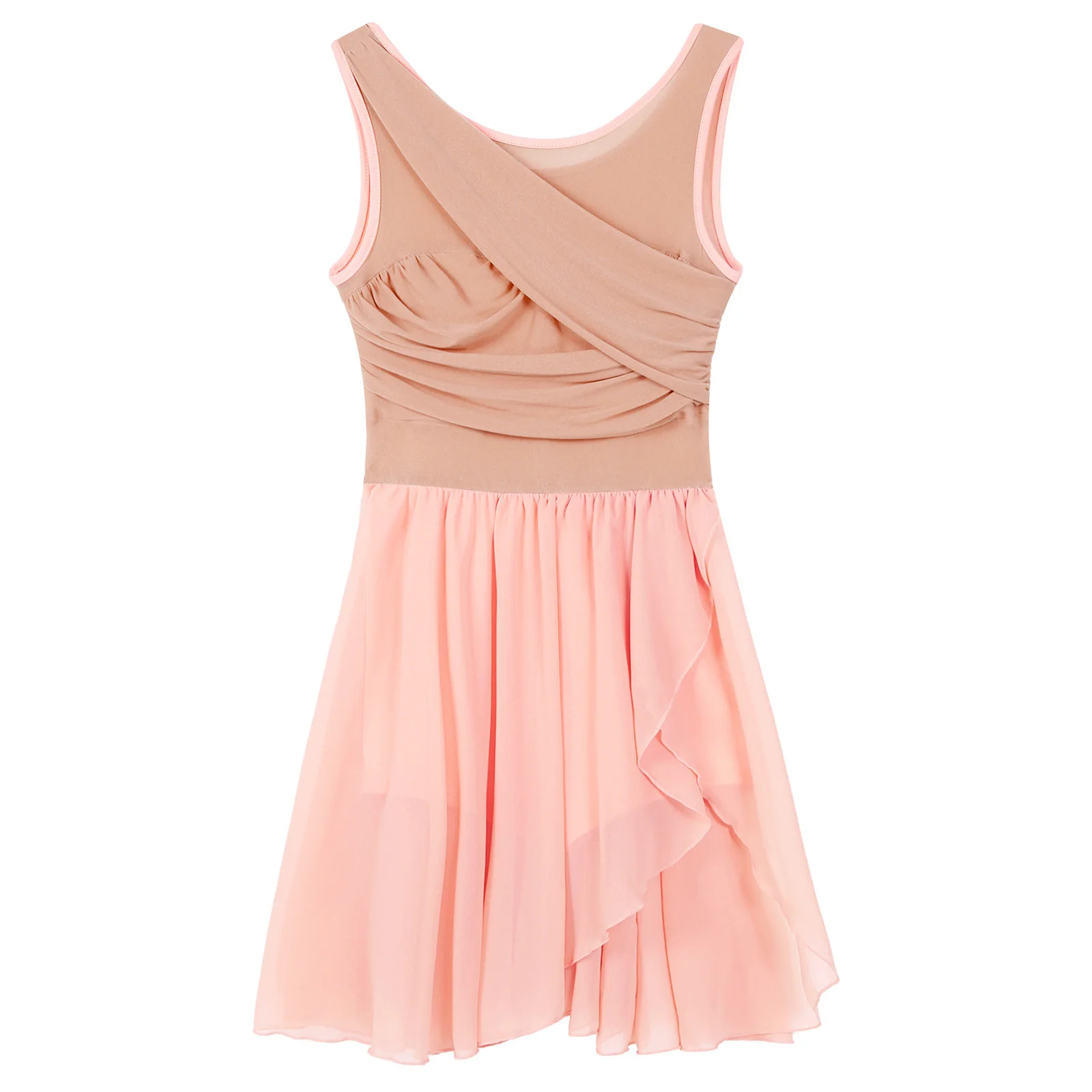 Adult Ice Skating Dress Women Sleeveless Chiffon Lyrical Dance Costumes Ballet Tutu Gymnastics Leotard Modren Dance Dress