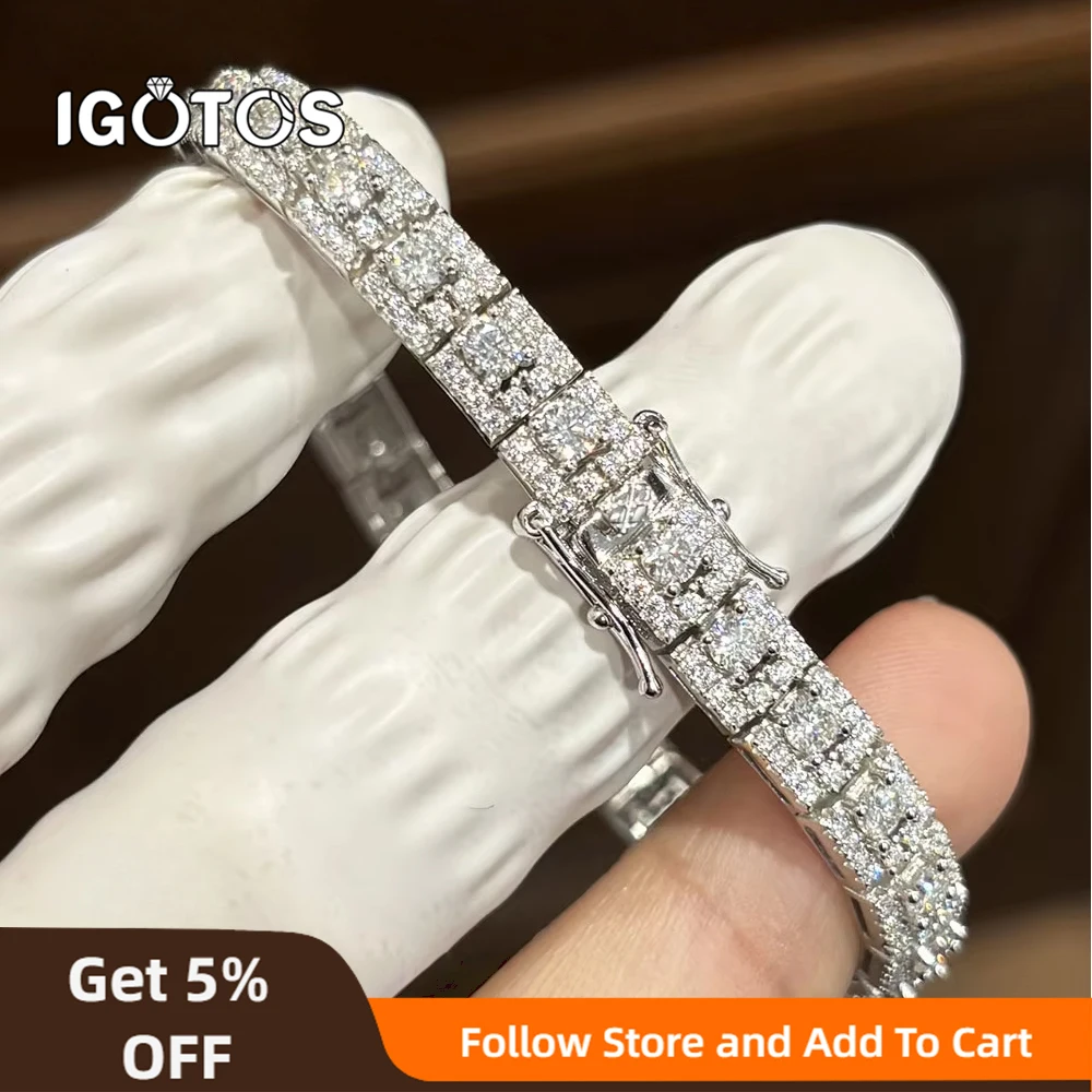 

Luxury Square Full Moissanite Tennis Bracelet For Women 925 Sterling Silver Engagement Wedding Fine Jewelry Gift GRA Certified