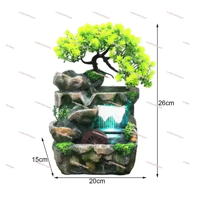 

Resin Crafts Feng Shui Fountain Home Office Decor Rocker Water Fountain Rockery Landscape Ornament Zen Meditation Waterfall Gift