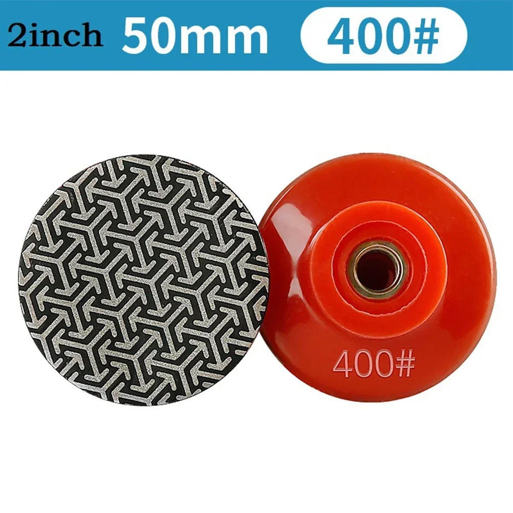 2Inch 50mm M10 Electroplated Diamond Polishing Pads Tile Concrete Sanding Disc #50 #100 #200 #400 Power Tools