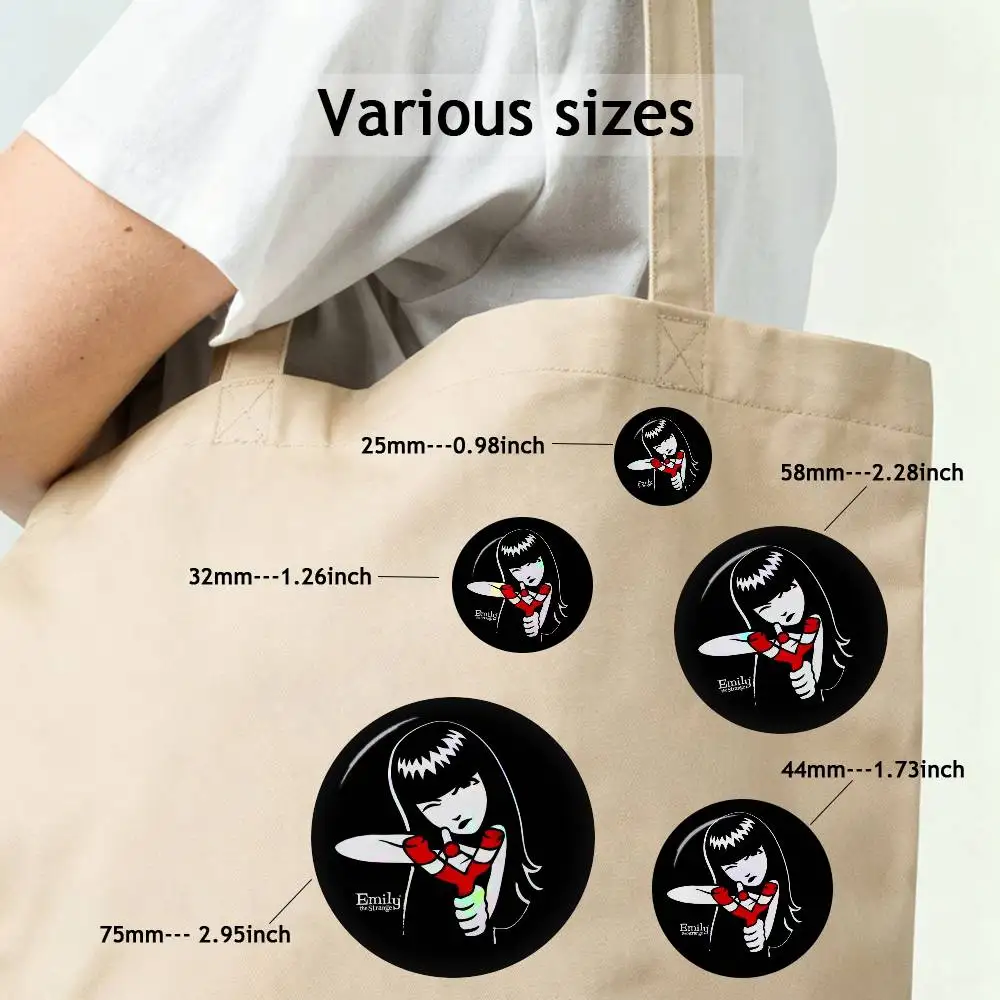 E-Emily the S-Strange Badges Button Pin Bright Printed Icon Gift For Friends Badge Collar Brooch Lapel Pin Metal