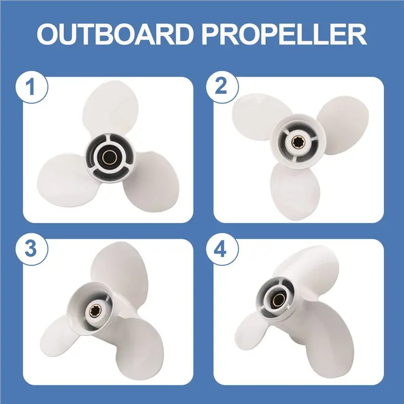 A82M-Propeller For 9.9Hp 15Hp 9 1/4 X10 Boat Aluminum Alloy Screw 3 Blade 8 Spline Marine Engine Part 63V-45952-10-EL
