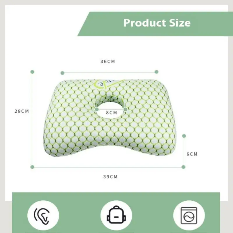 Breathable Ergonomic Pillow With Ear Hole Portable Comfortable Earring Pillow Cotton Filling Ear Piercing Pillow