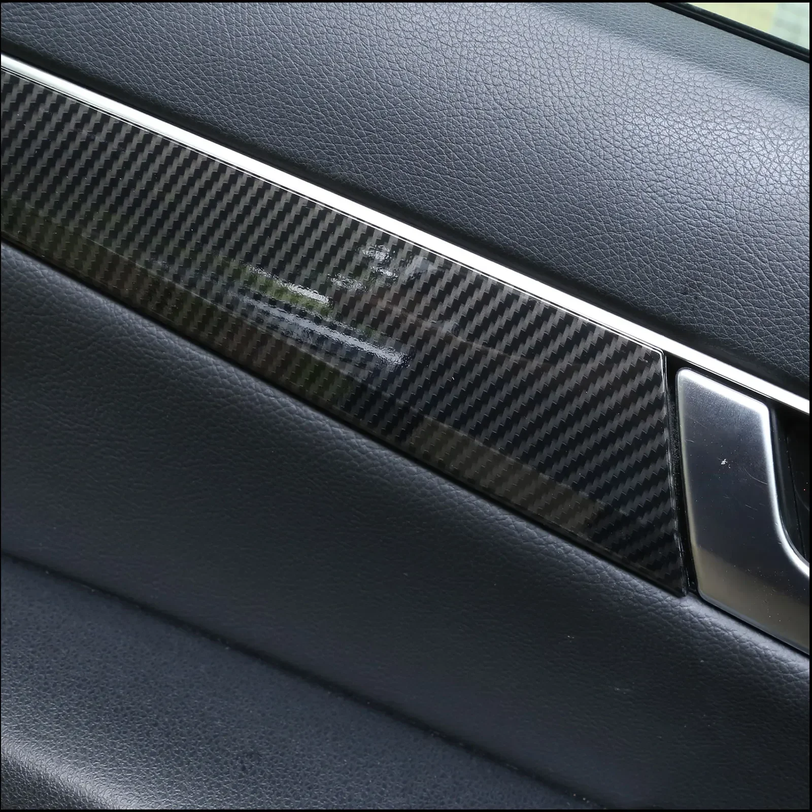 

Carbon Fiber Car Interior Door Handle Panel Strips Cover Trim for Mercedes Benz C Class W204 C180 C200 2007-2014 Accessories