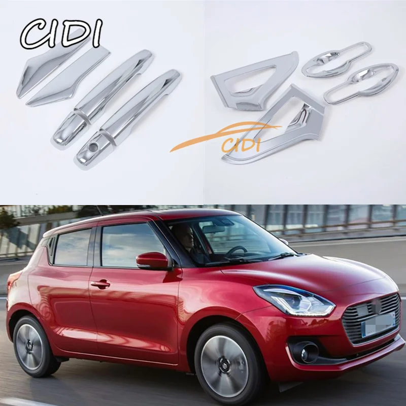 For Suzuki Swift A2L 2017 2018 2019 2020 2021 2022 2023 ABS Chrome Door Handle Bowl Cover Trim Protection Car Accessorise