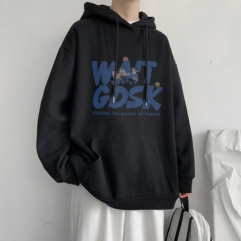 

Men's Oversized Hoodie With Hat White Unisex Autumn 5XL Over Size Hoodies for Men Casual Wear Letter Print Hoody Male Sweatshirt