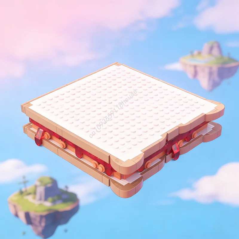 369 pièces MOC Modèle de construction en blocs de construction en forme de beurre de cacahuète et de gelée, bricolage, idée créative, éducation, briques, cadeaux de Noël, jouet pour enfants