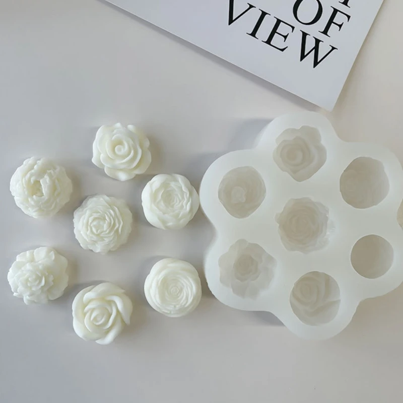 

Flower Candle Silicone Mold for Handmade Desktop Decoration Gypsum Epoxy Resin Aroma Candle Mould for Home Decorations