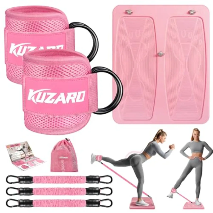 

Glute Workout Equipment for Women Resistance Bands with Ankle Straps Exercise Board in Black Ideal for Home Gym Kickbacks Hip T