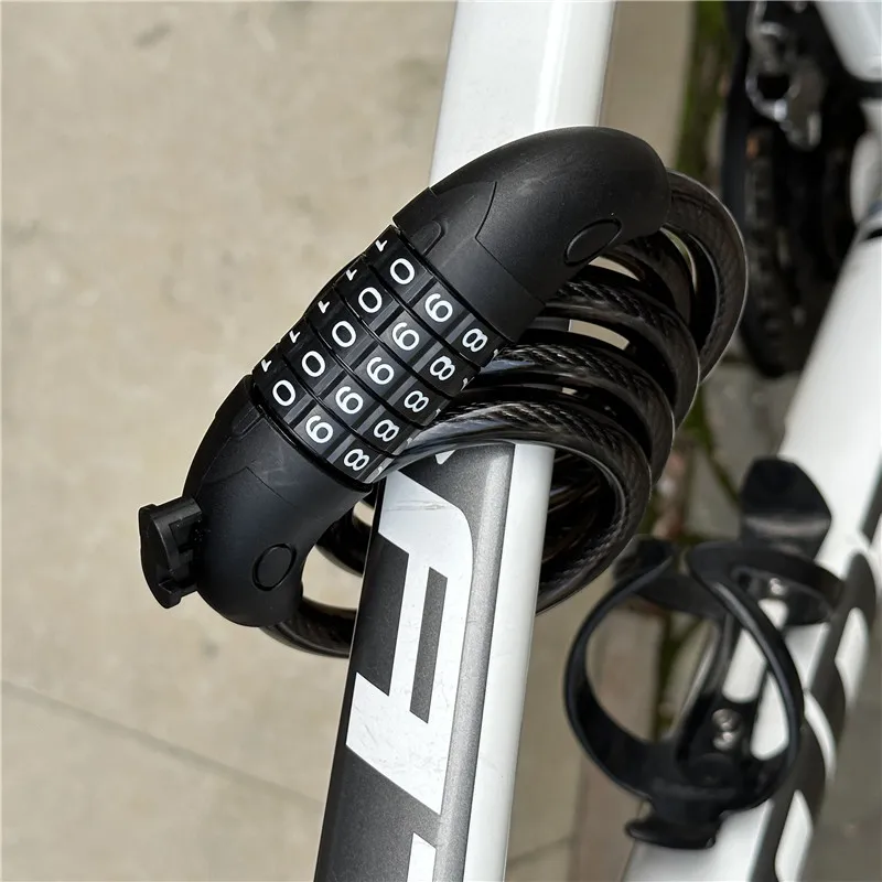 Bicycle Lock 5 Digit Code Anti-theft Lock Bike Security Accessory Steel Cable Cycling Bicycle Lock 1200mm x12mm