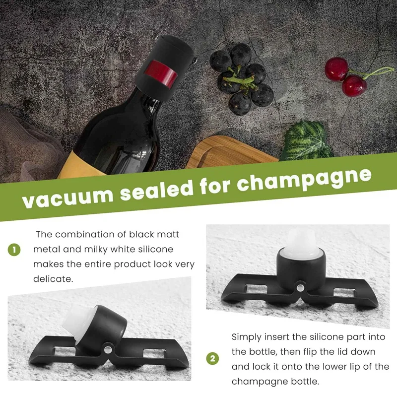 Champagne Stopper Bottle Cap Stopper For Champagne Vacuum Sealed Wine Bottle Stopper (3 Pack)