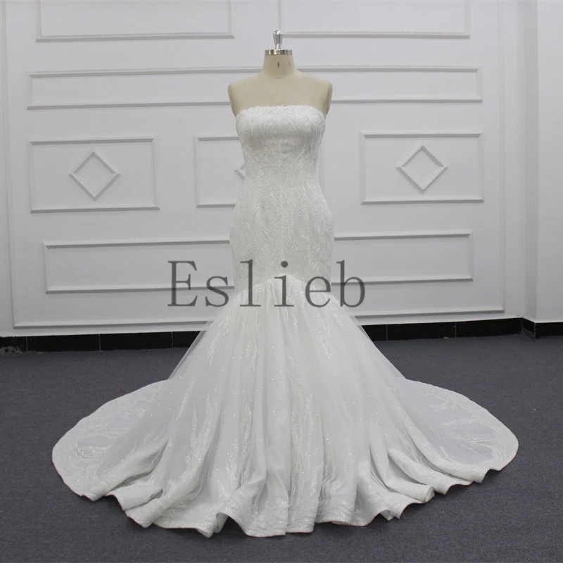 

Eslieb New Arrival 2024 High Custom made lace up back Floor-Length Mermaid wedding dresses Wedding dress