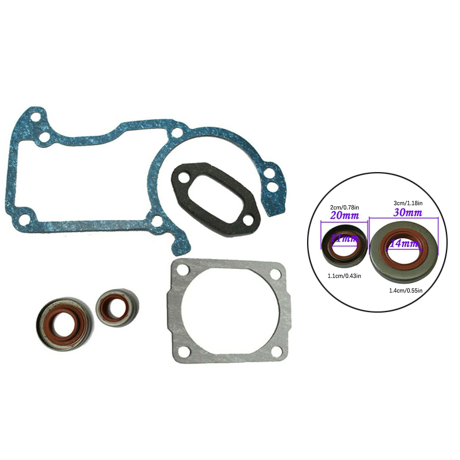 For Stihl 024 026 MS260 Crankcase Cylinder Muffler Gasket Kit with Oil Seals Replaces 1121-007-1050 1121 029 0500 Chainsaw Parts