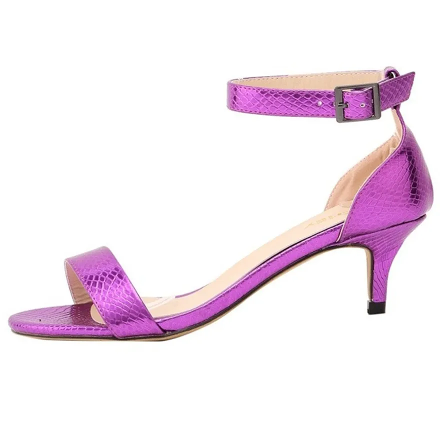 Sexy Small Crocodile Pattern Women Sandals Summer Open Toe High Heels 6cm Lady Work Shoes Fashion Buckle Party Dress Pumps Woman image 5