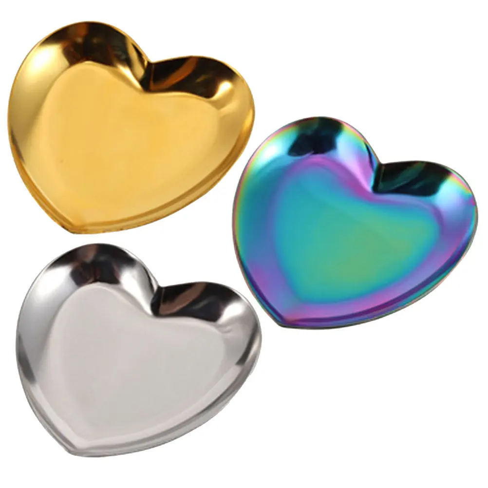 

3Pcs Nail Display Pallet Heart Shape Metal Nail Art Tray Makeup Mixing Plate Gel Polish Station Metal Pallet Gel Polish Tray
