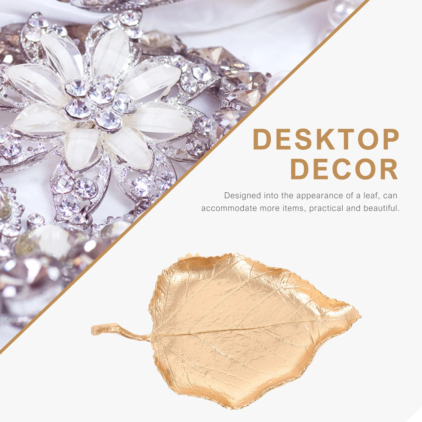 

Подставка для украшений в форме листа, 1 шт., из цинкового сплава, для хранения колец, ожерелий, серег, декор для рабочего стола, органайзер для туалетного столика, украшение для дома