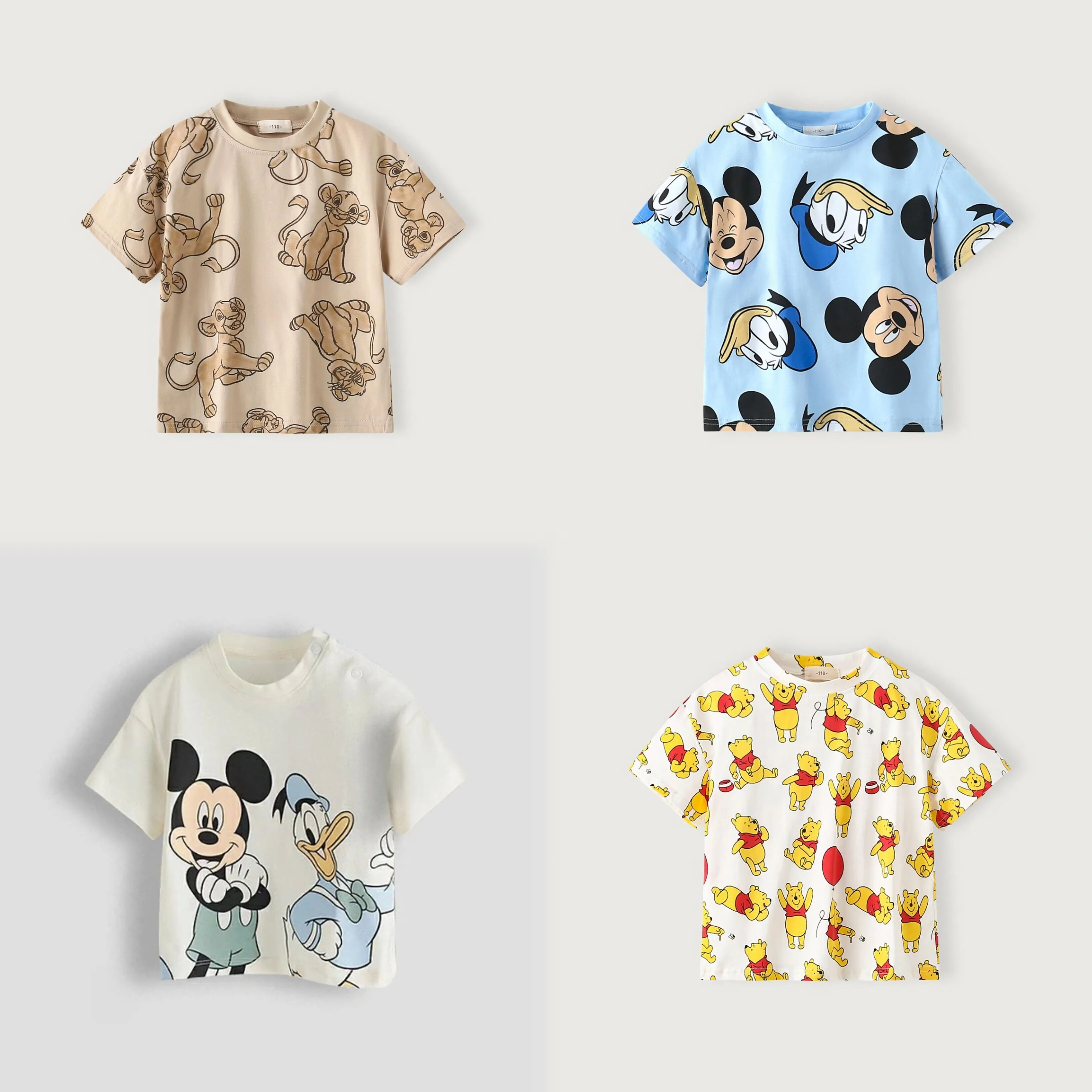 Printing Tshirt For Kids Mickey Cartoon Little Bear Tees Toddler Boys Short Sleeve Crewneck Tops Baby Cute Fashion Versatile T