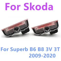 LED装飾ランプ,車のドア,ショーツール,シュコダ用アクセサリー,素晴らしいb6,b8,3v,3t,2009-2020, 2010, 2018, 2011, 2017 2012-2019、2個