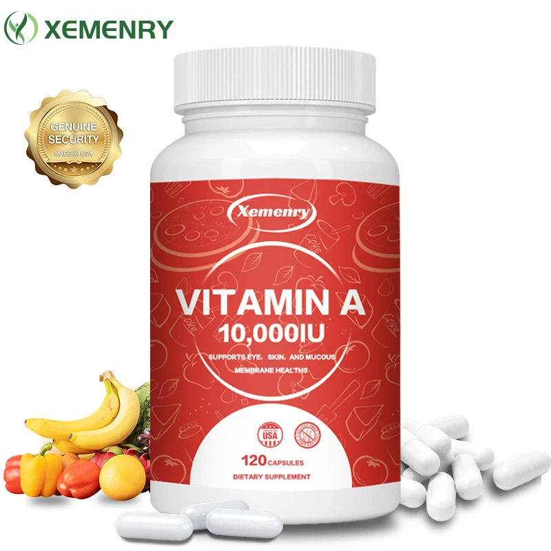 

Vitamin A 10,000 IU Capsules - Great for Immune, Skin, Eye Support - Non GMO