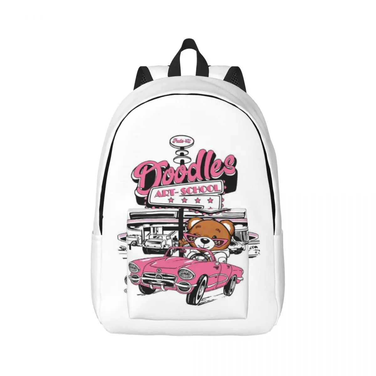 

Car Pattern Backpack Student Schoolbag for Men Women Laptop Canvas Bags