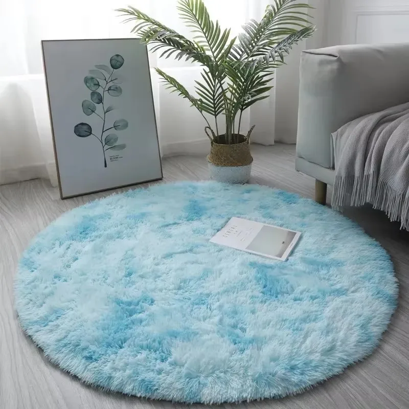 Super Soft Plush Round Rug Mat Fluffy White Carpets For Living Room Home Decor Bedroom Kid Room Decoration Salon Thick Pile Rug