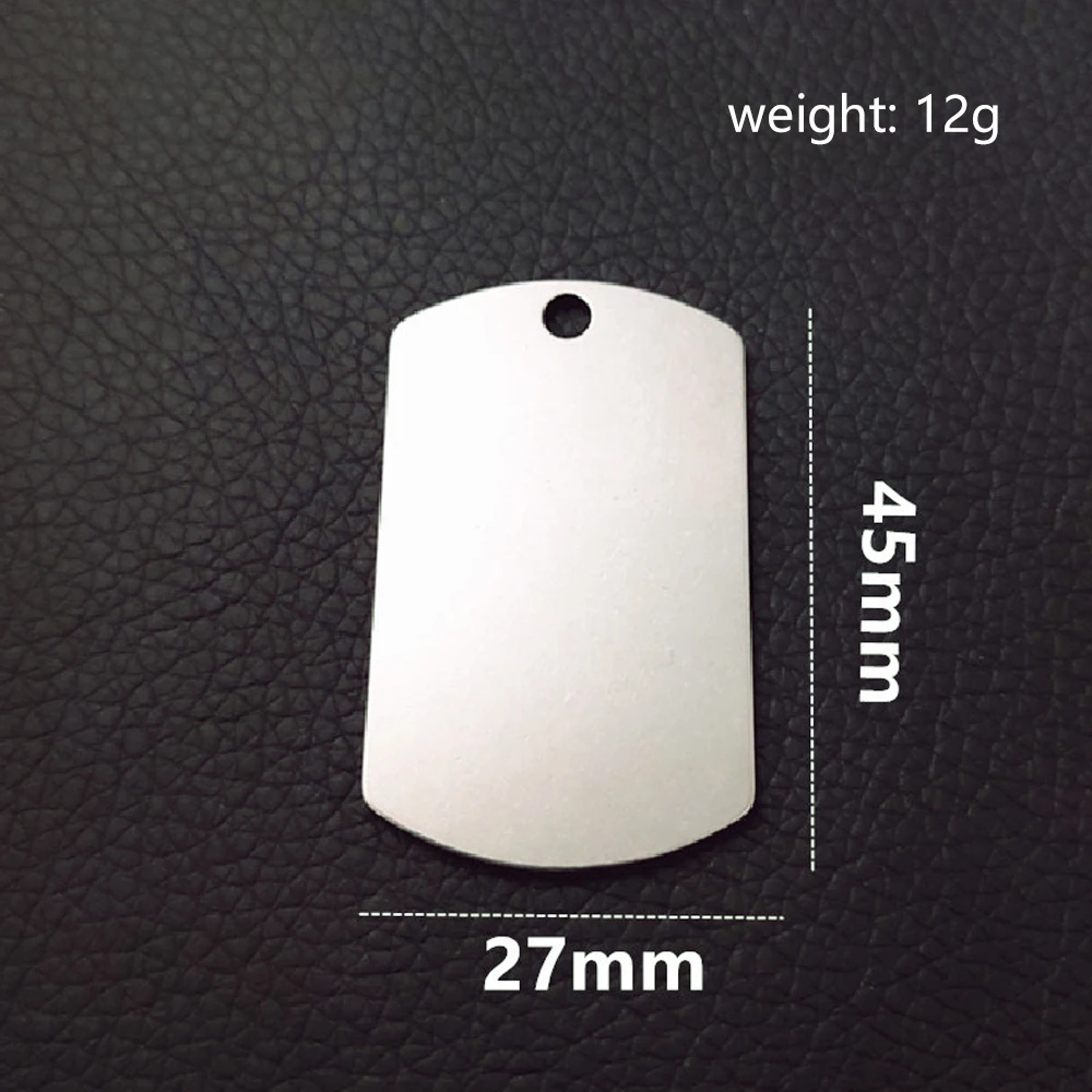 30pcs Smooth Stainless Steel Blank Tag DIY Pendant Pet Necklace Tag Keychain, For Laser Engraving Machine Carving Text Patterns