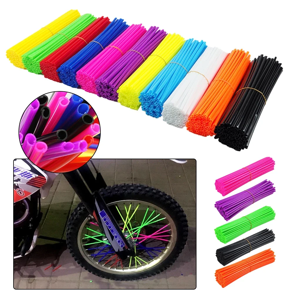 

36Pcs Motorcycle Wheel Spoked Protector Wraps Rims Skin Trim Covers Pipe For Motocross Bicycle Bike Cool Accessories 11 Colors