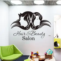 Hair & Beauty Salon Wall Sticker Vinyl Window Decor Barber Shop Sign Hairstyle Barbershop Wall Decals Removable Murals
