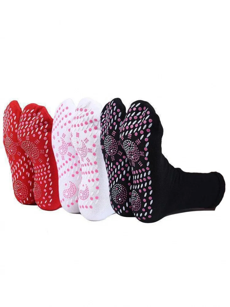 Chaussettes auto-chauffantes pour hommes et femmes, non ald dots, massage des pieds, thérapie magnétique, santé, Wskins, fièvre, hiver, Charleroi Eve THbf, 2 paires