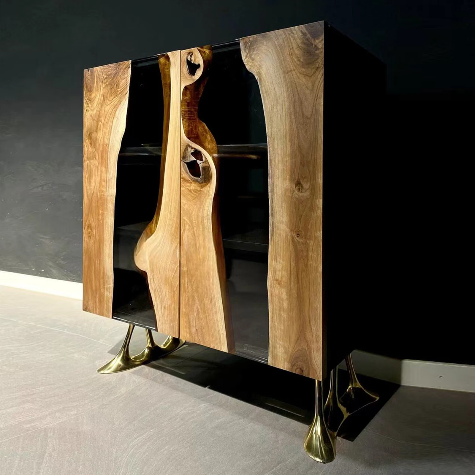 Furniture Dining Room Solid Wood Sideboard Creative Sideboard Epoxy Resin Sideboard