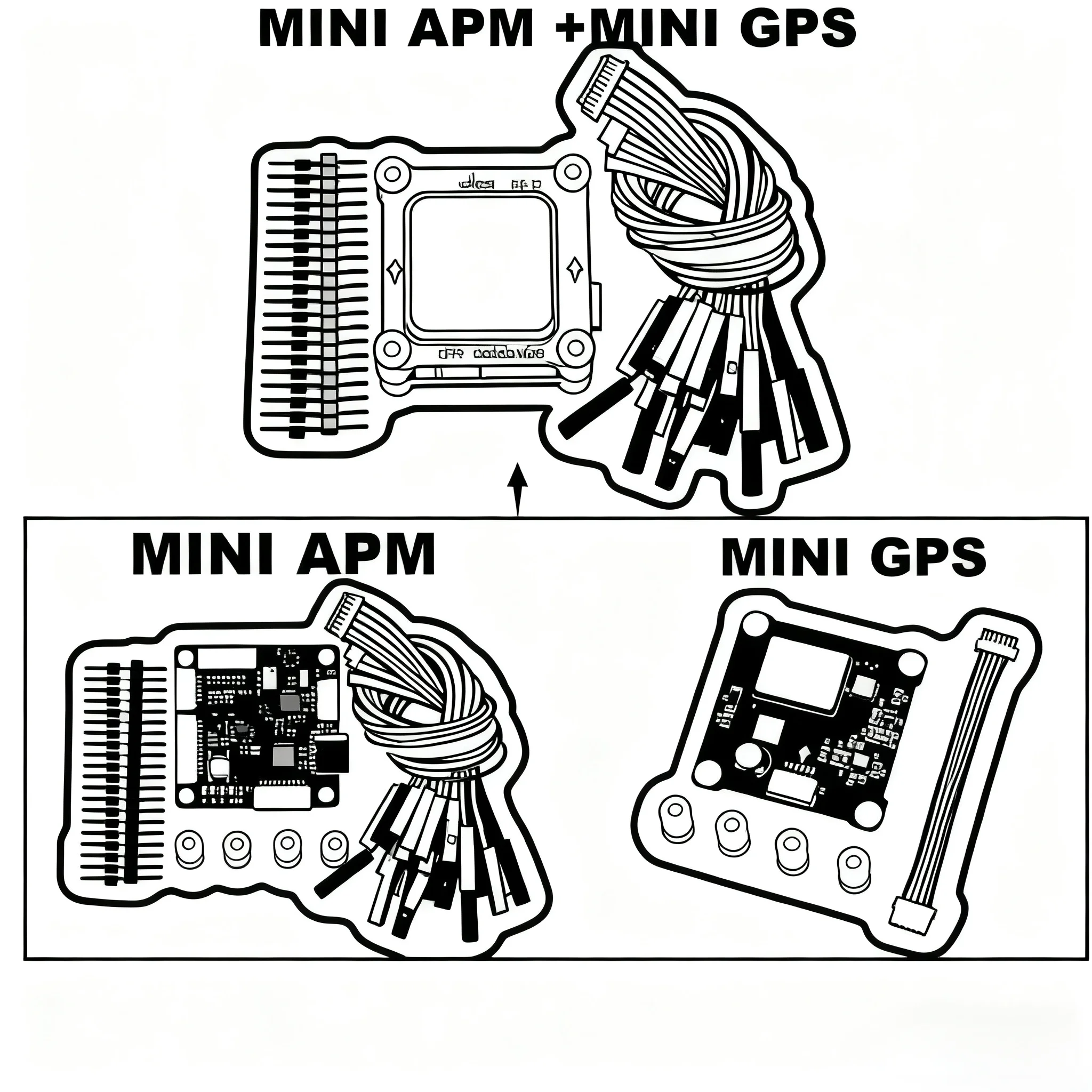 

HanNiu MINI APM MINI GPS V3.3 Flight Controller Ardupilot RC Quadcopter Multicopter APM2.8 Plane