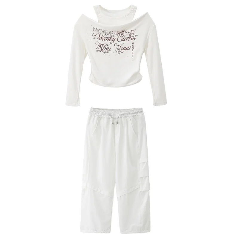 Mädchen Hip Hop Dance Kostüm Langarm Top Weiß Hosen Anzug Kinder Moderne Jazz Dance Performance Kleidung Kinder Straße Tragen