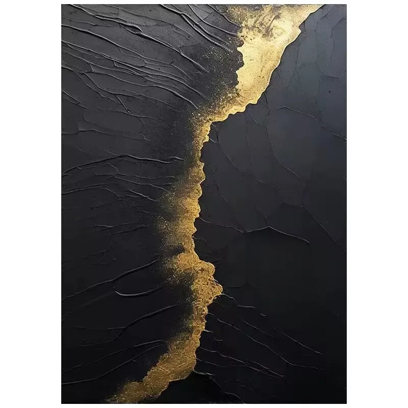 

Modern Simple Abstract Black Texture Wave Hanging Painting,100% Handmade,Wall Art Decor,Living Room,Bedroom,Sofa Background Wall