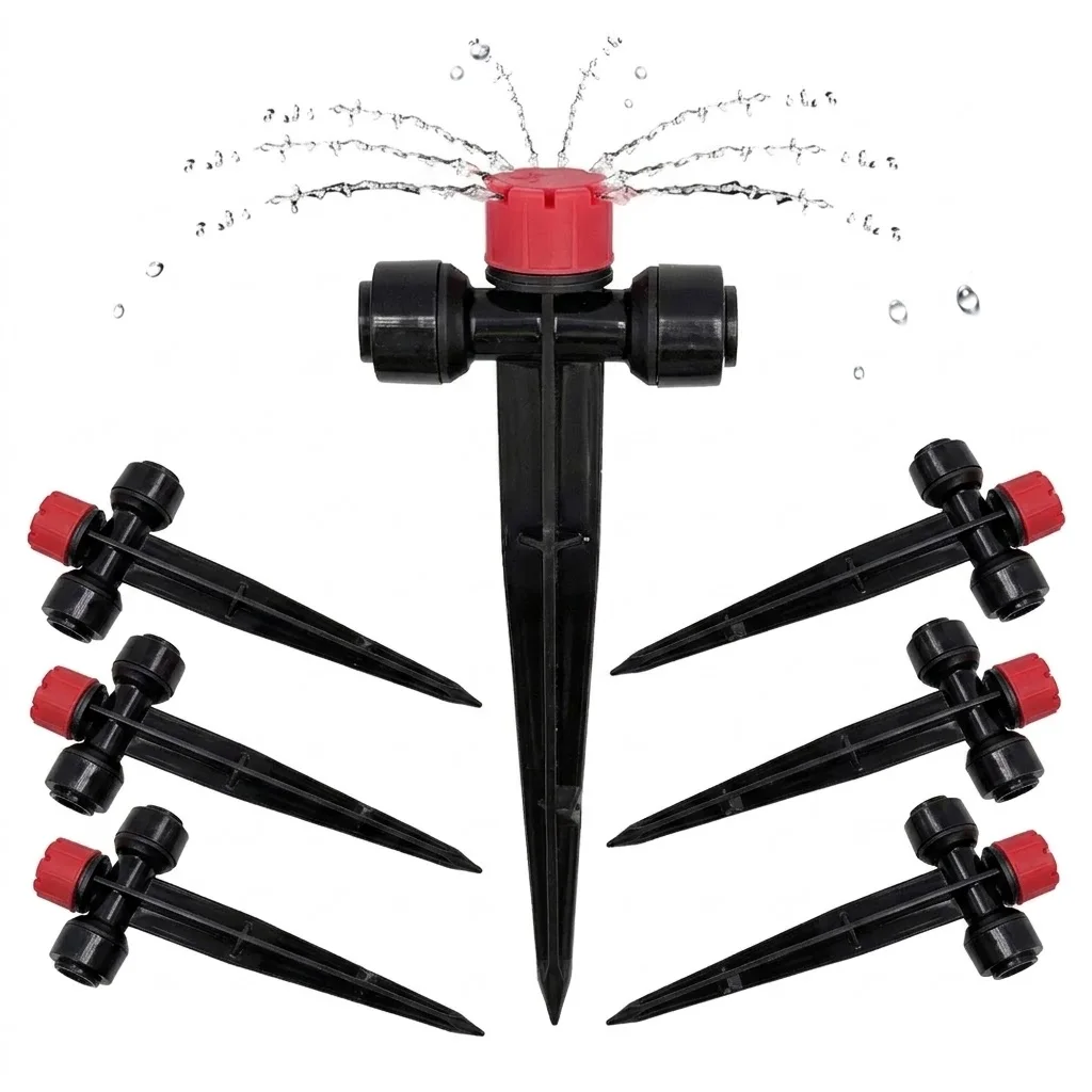 Push to Fit 360 Adjustable Drip Emitters Irrigation Sprinklers for 1/4 Inch Tubing Easy Installation Water Flow Drippers Plants