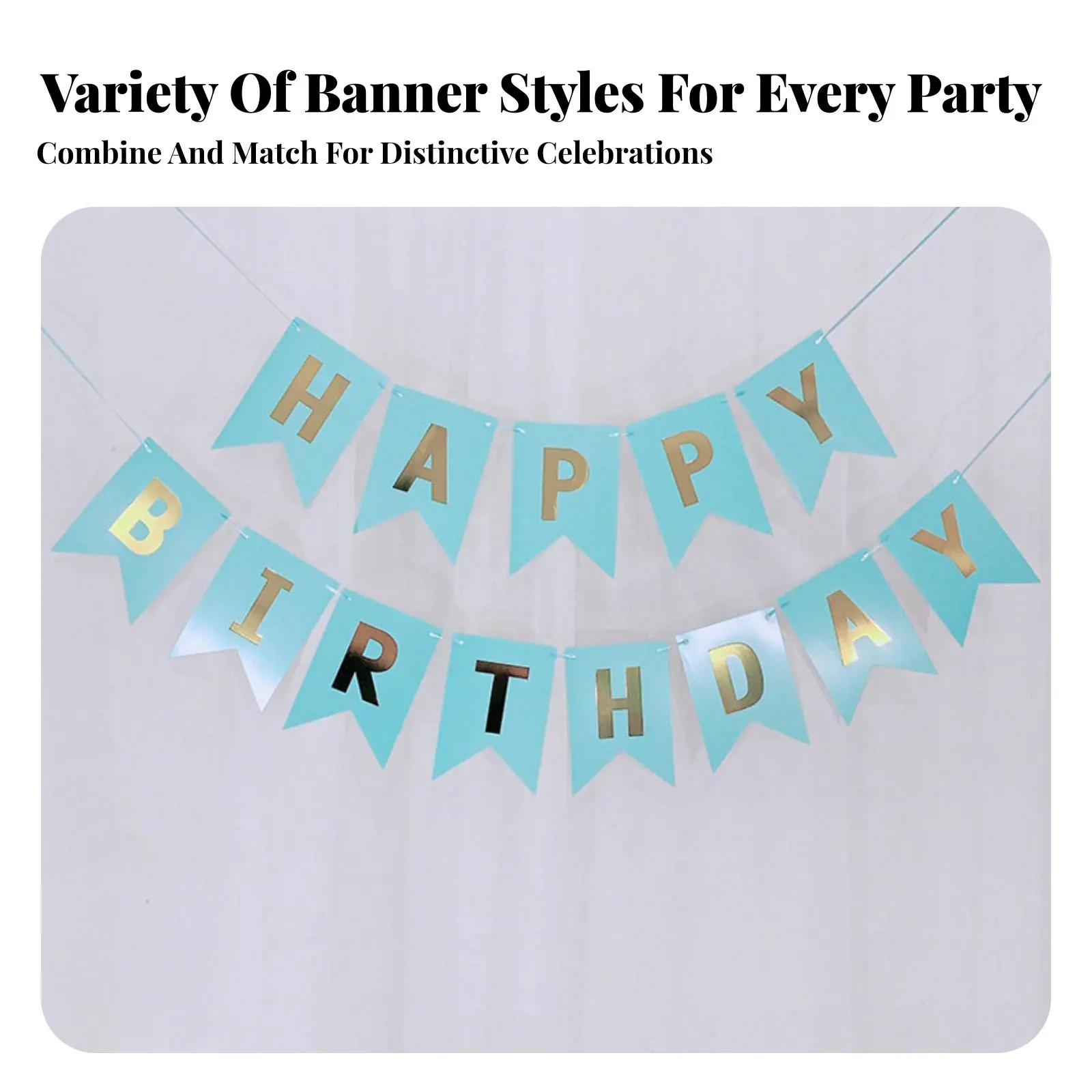 Light-Emitting Birthday Banner Battery Operated Illuminated Birthday Bunting Sturdy Crown Design for Children, Family Members