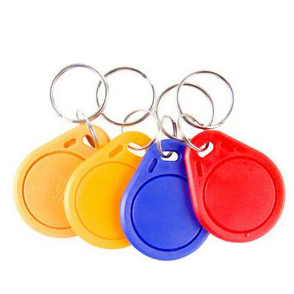 100pcs 13.56MHz IC M1 Keyfobs Tags Access Control RFID Key Finder Card Token Attendance Management Keychain