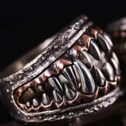 Vintage Fashion Devil's Tooth Open End Ring Women's Men's Retro Punk Hip Hop Couple Trend Party Jewellery Rings AccessoriesGifts