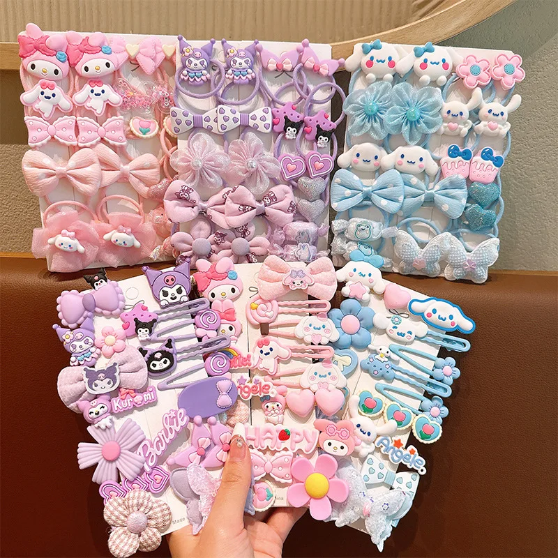 Cute Sanrio Kuromi rubber band won't harm hair, has good elasticity, baby headband, little girls tie their hair with hairbands