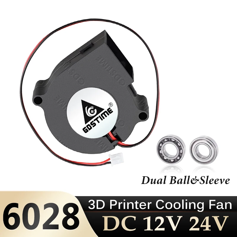 1/2/5PCS Gdstime 60MM 6028 Centrifugal Turbo Fan 60x60x28mm 2PIN Oil DC 12V 24V Blower Fan for 3D Printer Humidifier Projector