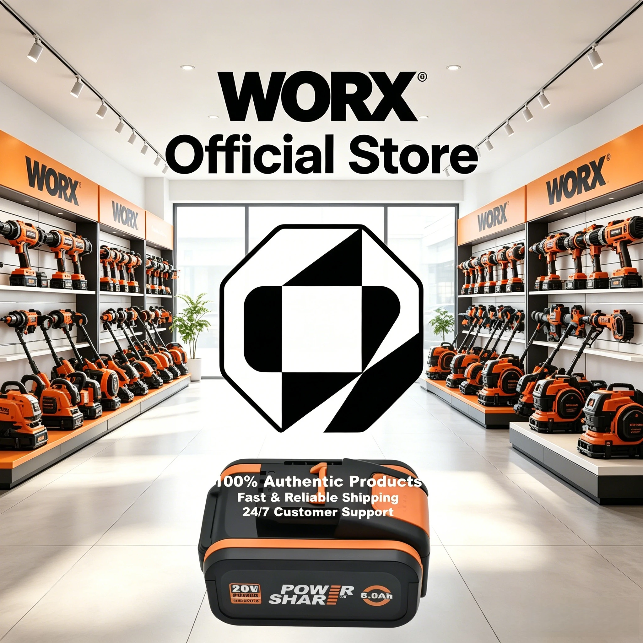 Worx 20V 4.0/6.0/8.0Ah Rechargeable Li-ion Battery WA3551 WA3551.1 WA3553 WA3641 WX373 WX390 Wireless Electric Tool with Charger