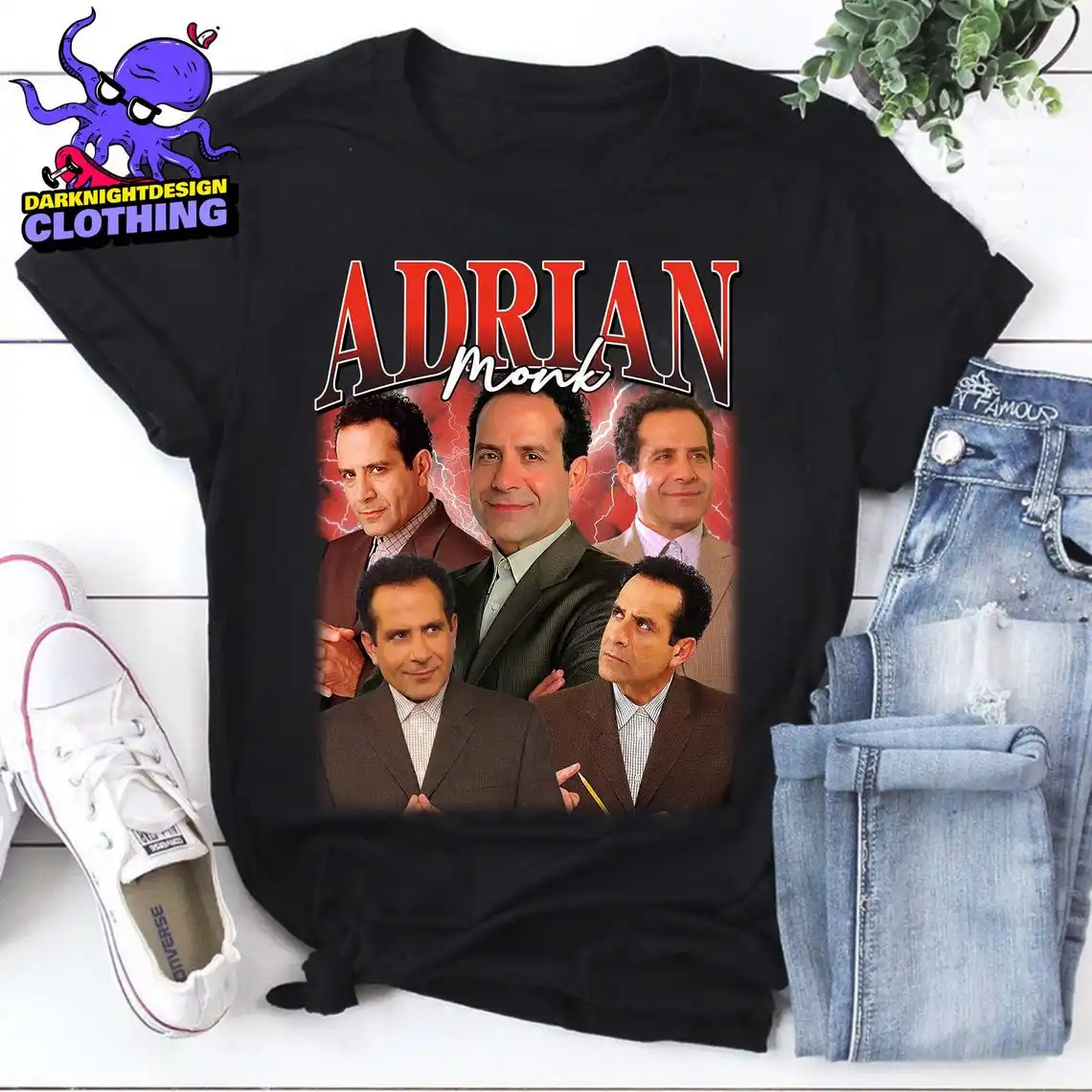 Adrian Monk Vintage Bootleg T-shirt Tony Shalhoub Vintage Shirt Monk Tv Series Shirt Vintage Adrian Monk Shirt