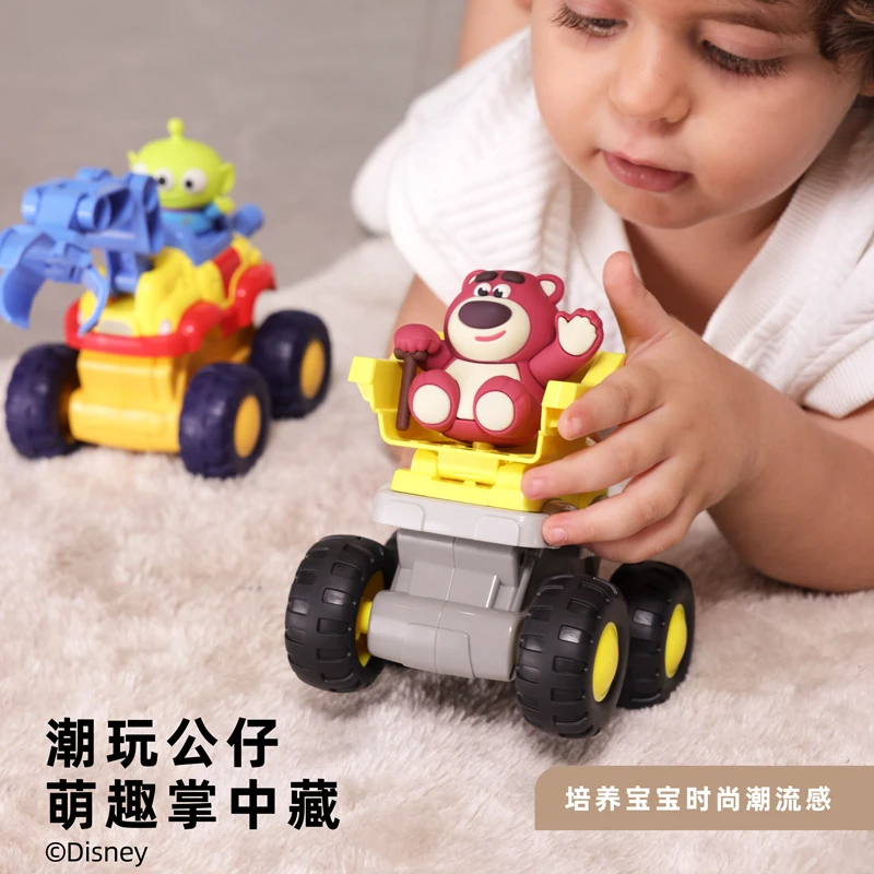 

Disney Cartoon Character Toy Cars Mickey Donald Duck Lotso Alien Vehicle Digger‌ Dozer Gifts Toy Model Collect Ornaments