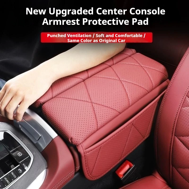 For BMW X5 X6 X7 Center Console Armrest Box Heightening Pad, Protective Cover Sleeve With Storage Bag