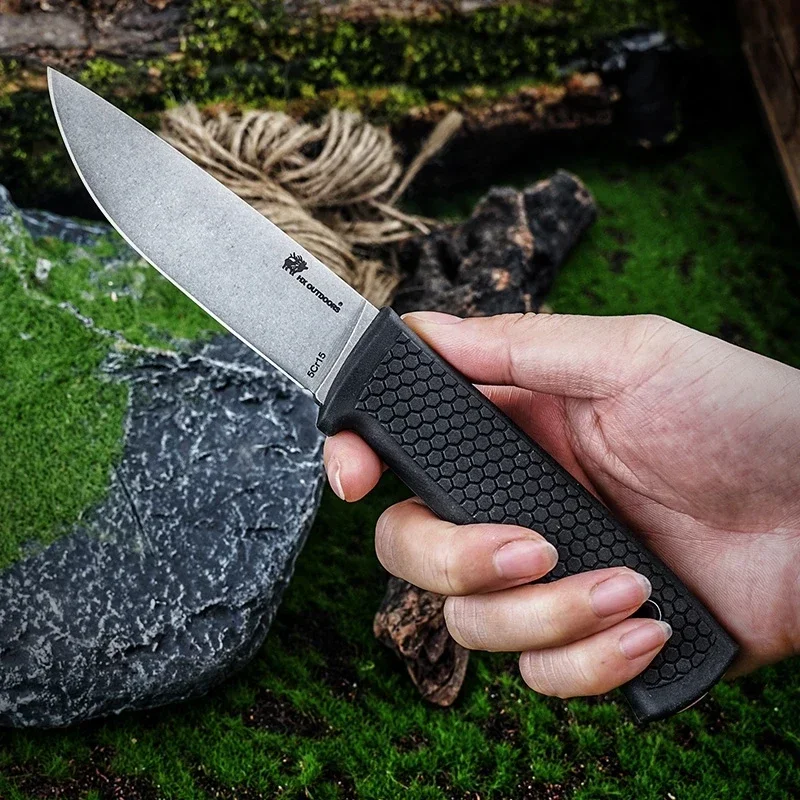 High hardness EDC straight knife with sheath, sturdy and durable multi-purpose knife, camping and hunting survival knife