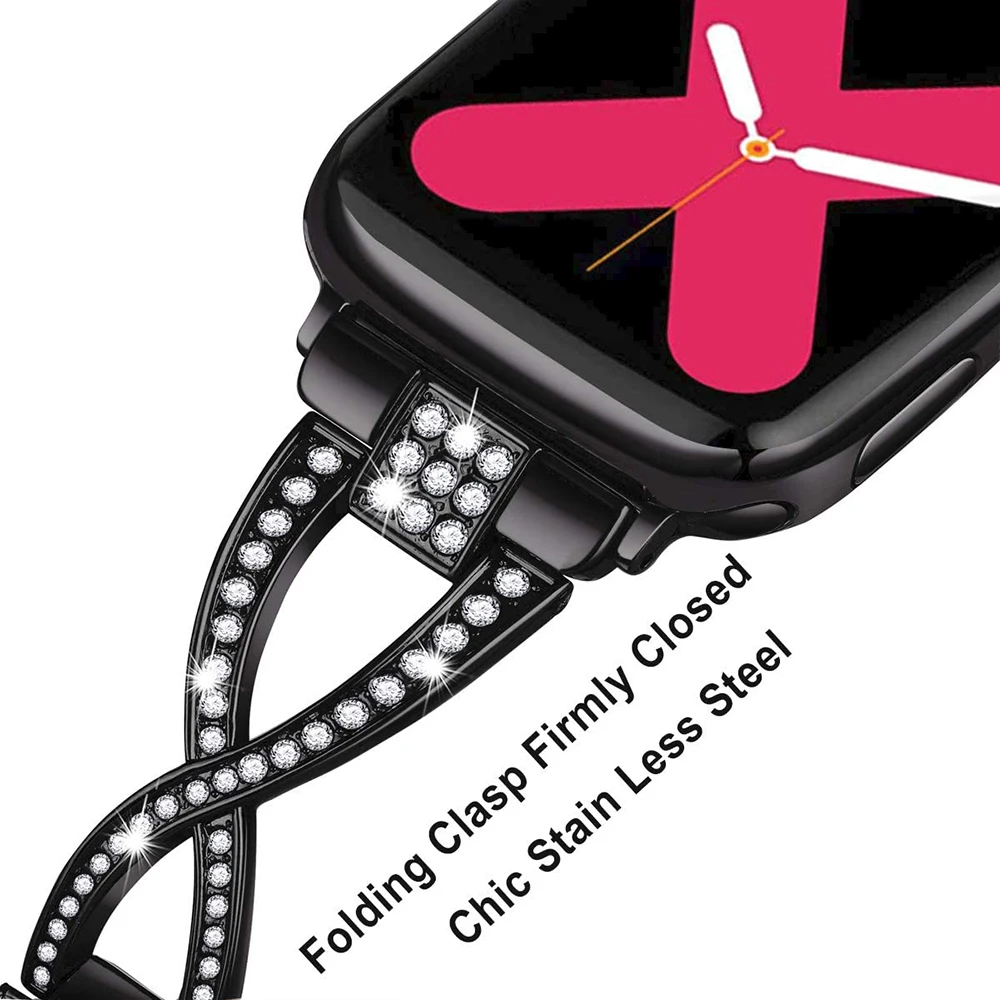 Metal Diamond Strap+Case for Apple Watch 8 7 45mm 41mm Stainless Steel Bracelet Wristband for iWatch 6543SE 44mm 42mm 40mm Cover
