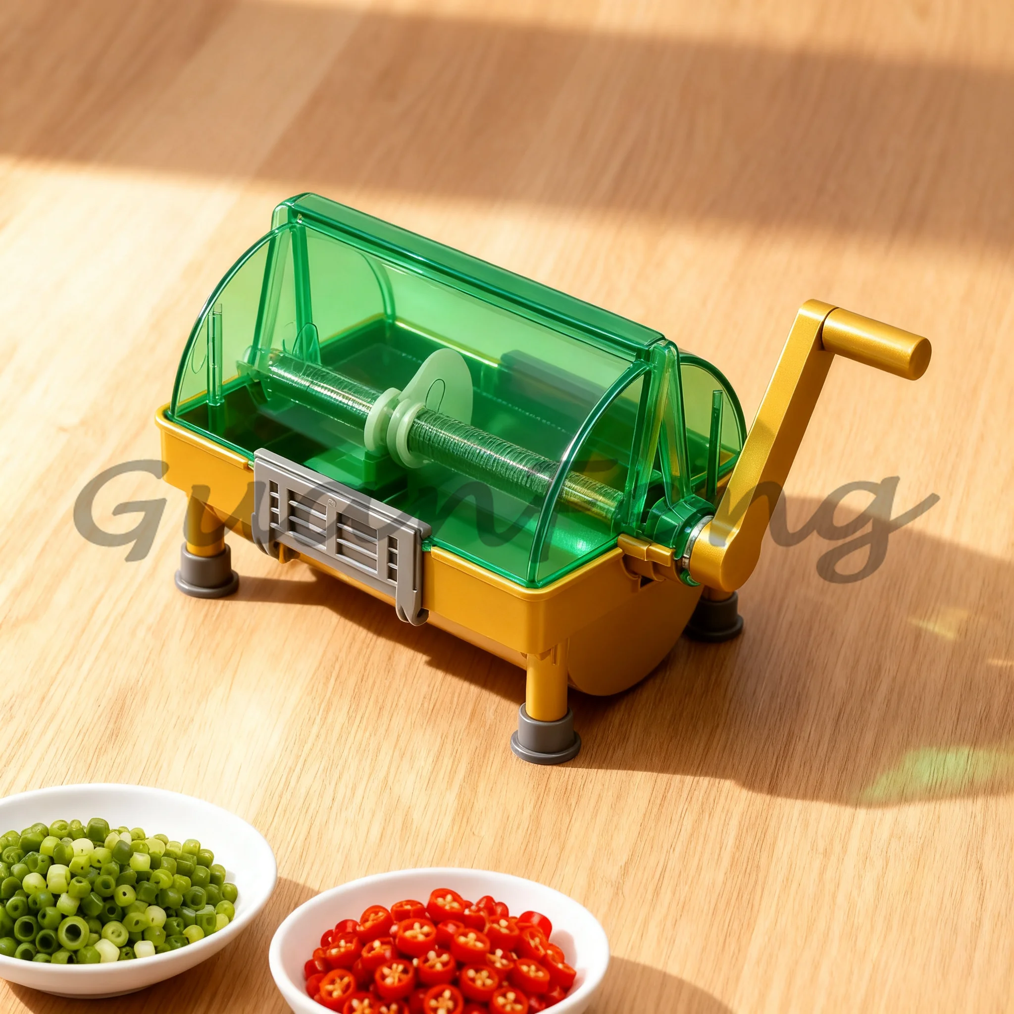 Mini Commercial Vegetable Slicing Machine, Herb Cutter for Scallions Chili Peppers Coriander Garlic and Chives