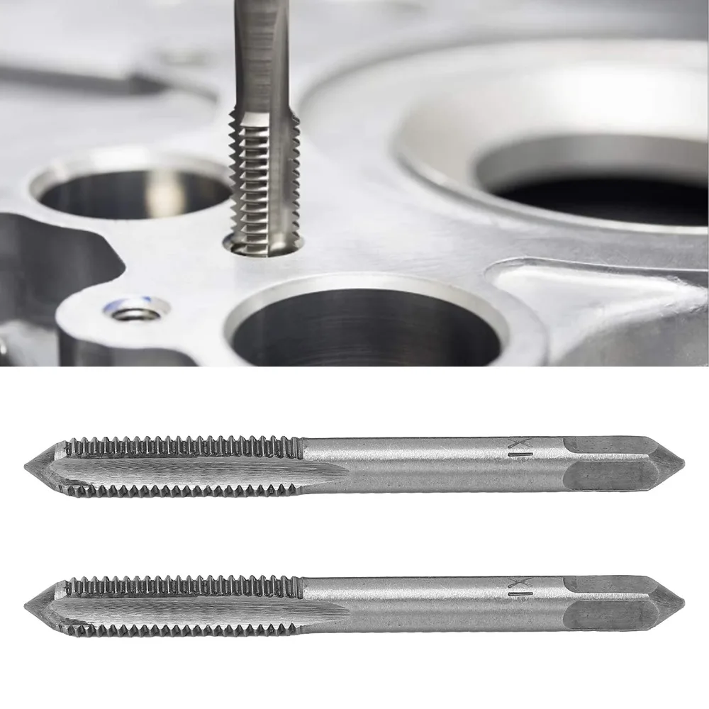 2PCS High Speed Steel Metric Tap Metric Thread Universal Thread Tap M6 x 1mm / M8 x 1.25mm / M10 x 1.5mm Tapping Tool
