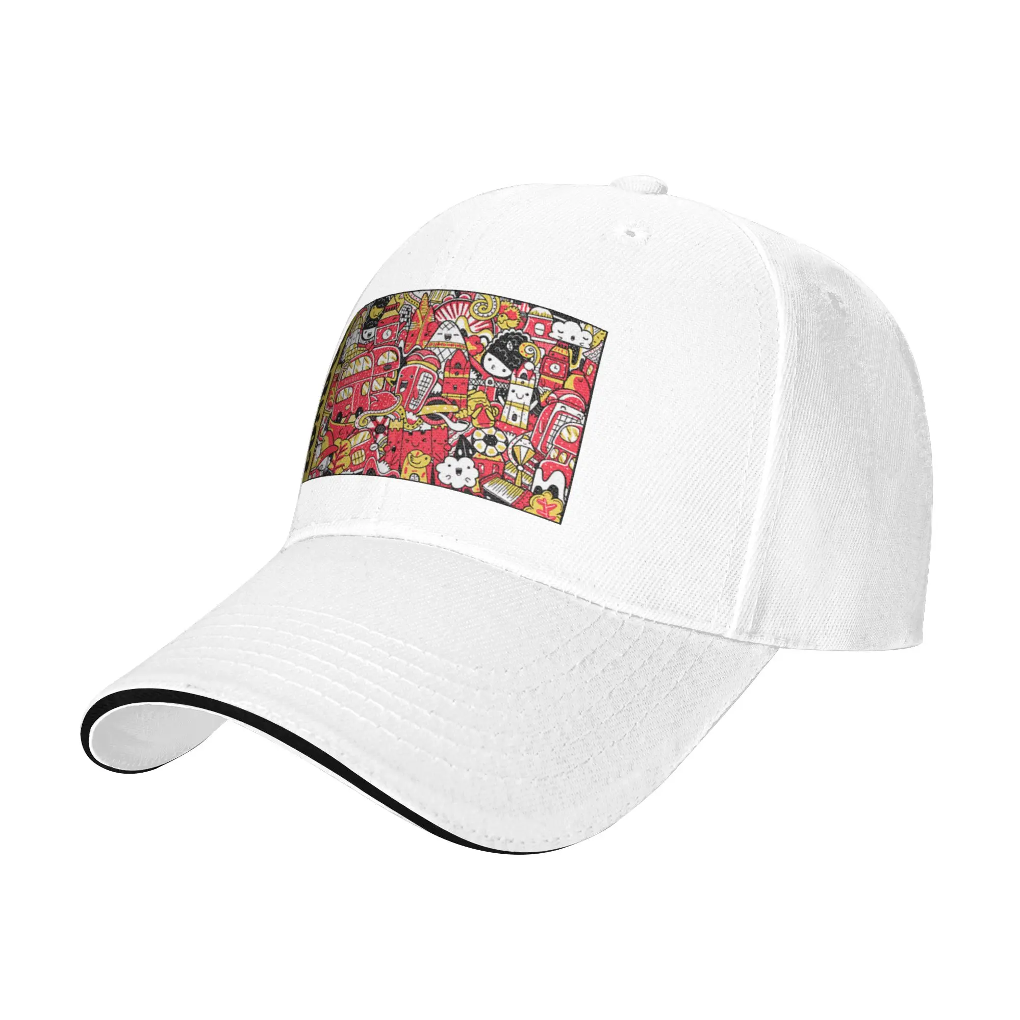 London Doodle Sticker Gift For Children Men Women A Baseball Cap Hat